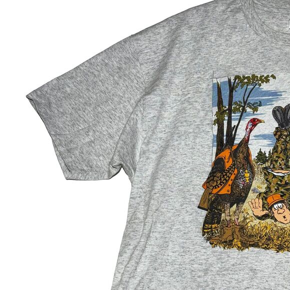 Vintage 1994 N Evans Turkey Hunting Graphic T-Shirt XXL Hanes 50/50 USA Made EUC - Picture 5 of 8